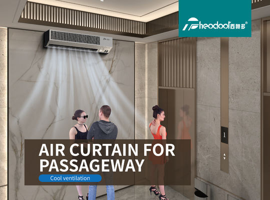 Cooling Air Curtain 2 color silver and white for Passageway using in residential buildings, apartment blocks and office buildings